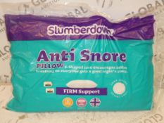 Lot To Contain 3x Slumber Down Anti Snore Pillows Combined RRP£75.0(Viewings And Appraisals Highly