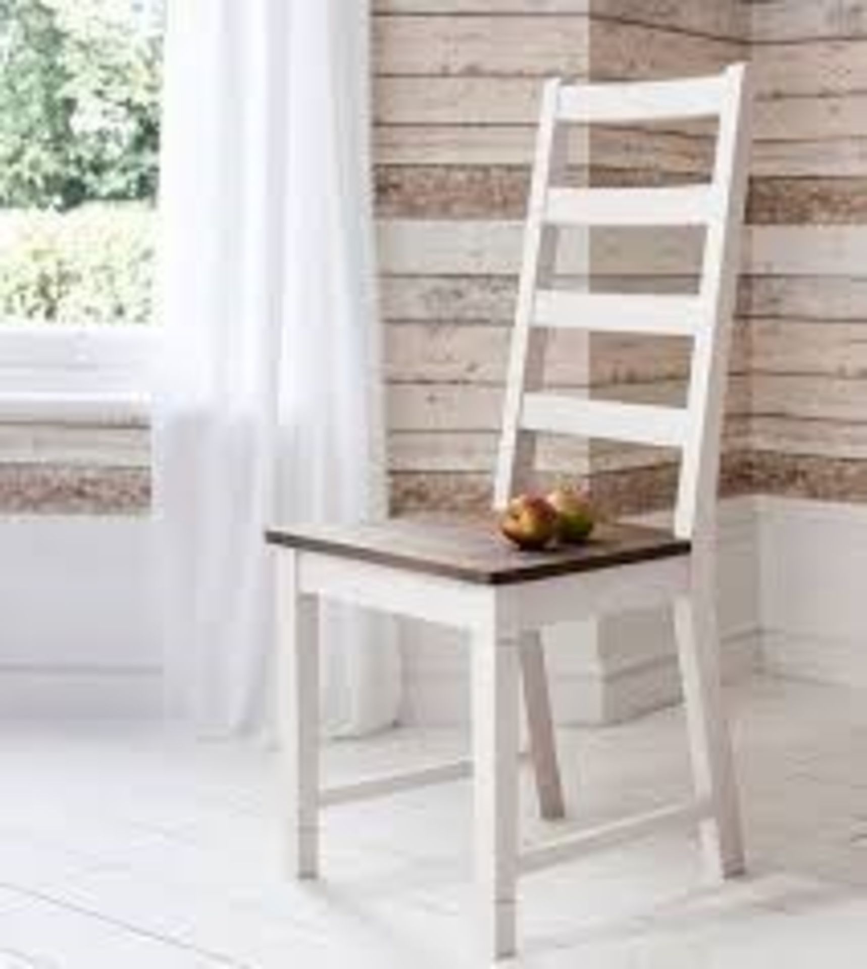 Lot To Contain 1x Boxed Pair Of Canterbury White And Dark Pine Designer Dining Chairs RRP£150.0 (
