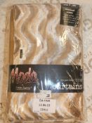 Lot To Contain 2 Pairs Of Moda Champagne 66X54 Inch Wave Curtains RRP£40.0 (Viewings And