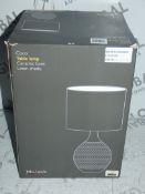 Boxed John Lewis And Partners Coco Ceramic Base Linen Mix Shade Table Lamp RRP £70 (RET00222560) (