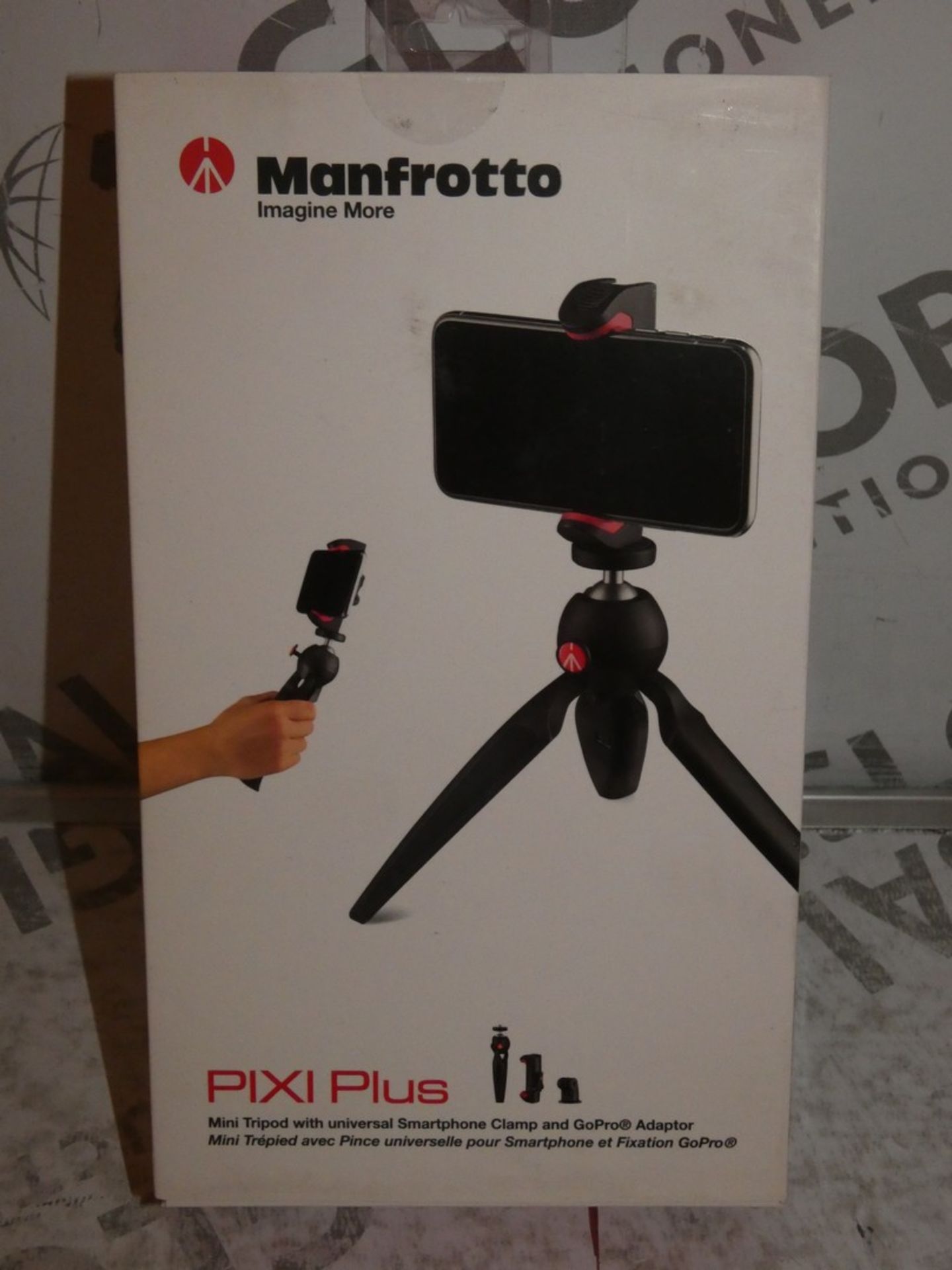 Boxed Manfrotto Pixie Plus Universal Smart Phone And Camera Clamp Tripod RRP £30