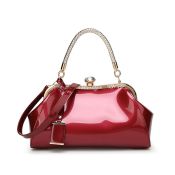 Brand New Women's Coolives Dark Red Gloss Party Bag RRP £59.99