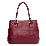 Brand New Women's Coolives Light Grey Braided Strap Handbag in Wine Red RRP £49.99