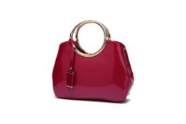 Brand New Women's Coolives Golden Strap Handbag in Rose Red RRP £44.99