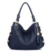 Brand New Women's Coolives Metal Ring Shoulder Strap Navy Blue Handbag RRP £54.99