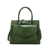 Brand New Women's Coolives Snake Skin Effect Army Green Handle Bag RRP £54.99
