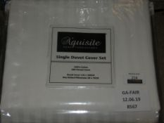 Exquisite 100% Cotton 300 Thread Count Single Duvet Covers Set In White RRP £30 Each (Viewing/