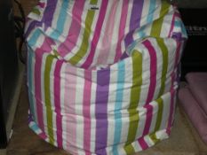 Stripe Print Bean Bag Chair RRP £40 (Viewing/Appraisals Highly Recommended)