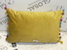 Paoletti Olive Green Rectangular Pom Pom Scatter Cushions RRP£50.0 (Viewing/Appraisals Highly