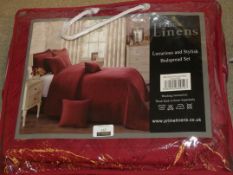 Bagged Brand New Prime Linens Luxurious And Stylish Bed Spread Set In Inspiration Red
