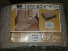 Bagged EHC Elite Home Collection Herringbone 250x380cm Large Throws RRP £45 Each (Viewing/Appraisals
