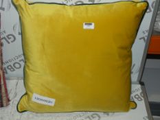 Mustard Yellow Paoletti Green Trim Meridian Scatter Cushions RRP £50 Each (Viewing/Appraisals Highly