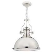 Boxed Dar Lighting Arona 1 Light Pendant Polished Nickel Ceiling Light (Viewing/Appraisals Highly