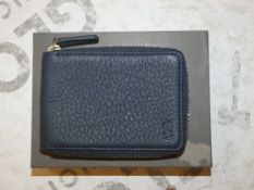 Boxed Brand New Octovo Navy Blue Leather Gold Zip Purse