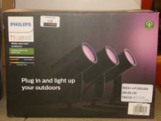 Boxed Philips Huw White And Ambience Colour Outdoor Spot Lily Base Unit RRP £275 (2524700) (