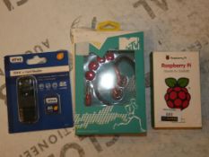 Boxed Assorted Items to Include SDHC Card Readers and MTV Headphones