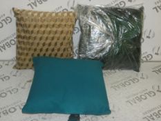 Assorted Covered Designer Scatter Cushions In Assorted Colours Styles And Sizes (Viewing/