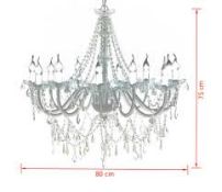 Boxed Vida Glass Chandelier Ceiling Light RRP£160.0 (Viewing/Appraisals Highly Recommended)