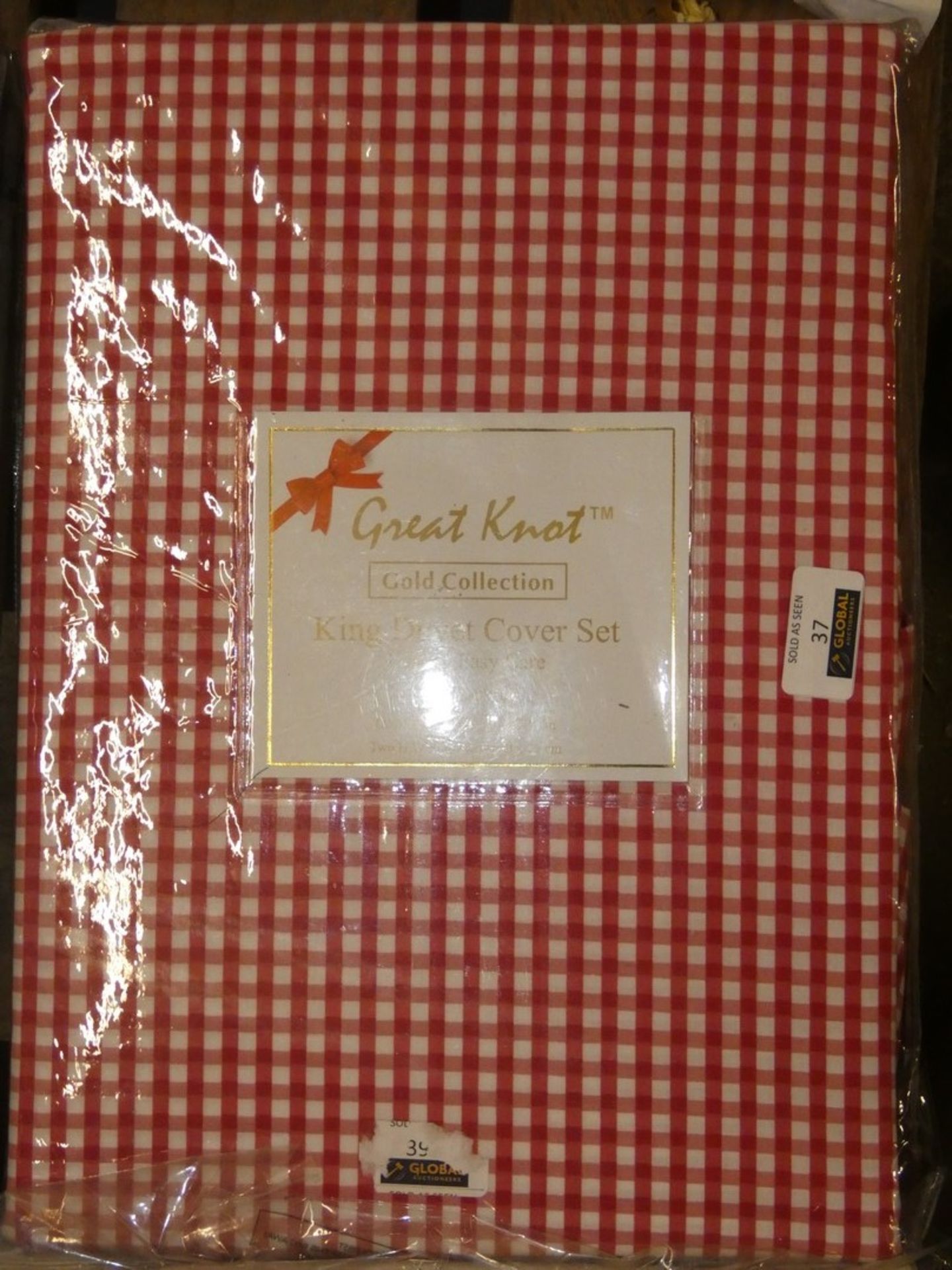 Bagged Great Knot Red And White Check polycotton Luxury Duvet Cover Set RRP£50.0 (Viewing/Appraisals