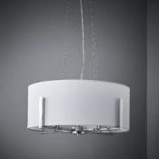 Boxed 4 Light Chrome Fabric Shade Chandeliers RRP £60 Each (Viewing/Appraisals Highly Recommended)