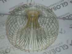 Golden Metal Cage China Wire Ceiling Light Shade RRP £45 (Viewing/Appraisals Highly Recommended)