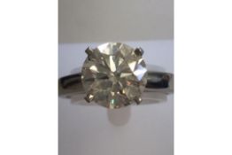 Platinum Ladies Brilliant Cut Diamond Solitaire Ring, 2.50 Carat ( 2 1/2 carat ), I Colour VS-1