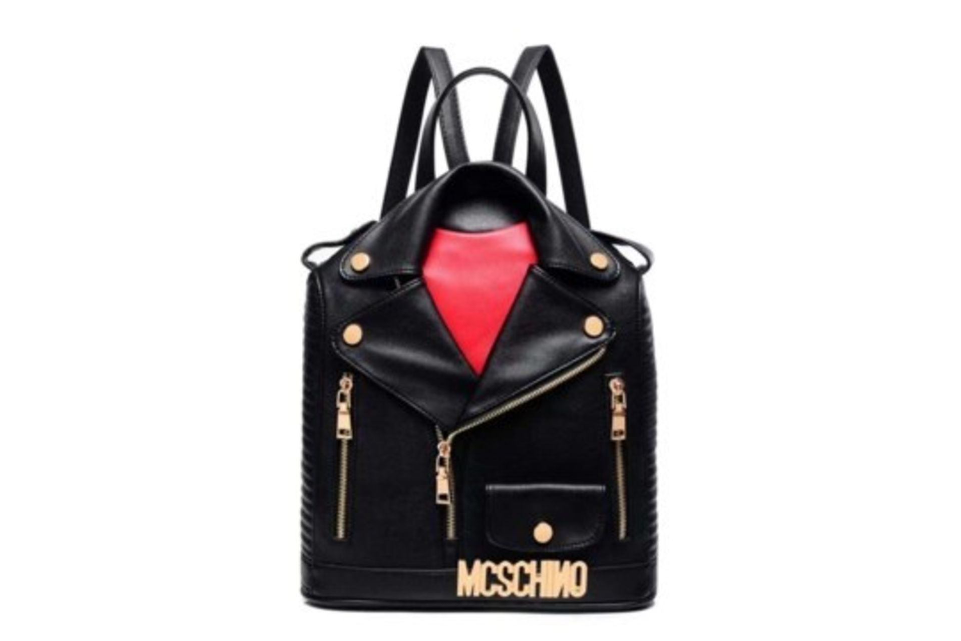 Brand New Moschino Style Leather Biker Jacket Ladies Backpacks RRP£64.99