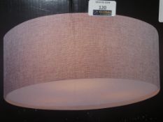 Boxed Globo Fabric Shade Designer Ceiling Light (Viewing/Appraisals Highly Recommended)