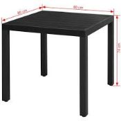 Black Metal Small And Square Garden Dining Table RRP £105 (Viewing/Appraisals Highly Recommended)