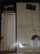 Brand New Tyrone Voil Panel Champagne Glitter Eyelet Headed Single Curtains RRP £25 Each