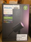 Boxed Philips Huw Personal Wireless Light In White And Ambience Colour Outdoor Spot Lily Extension