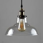 Boxed MiniSun Wallace Steampunk Electric Pendant Clear Glass Shades RRP £40 Each (Viewing/Appraisals