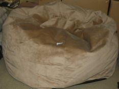 Large Beige Covered Soft Velvet Touch Bean Bag (Viewing/Appraisals Highly Recommended)