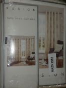 Lot to Contain 2 Brand New And Sealed Pairs Of Fusion Scandi Leaf Designer Eyelet Headed Curtains