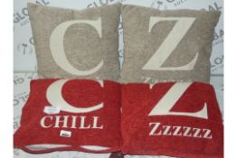 Lot to Contain 4 Initial C & Z Scatter Cushions (Viewing/Appraisals Highly Recommended)
