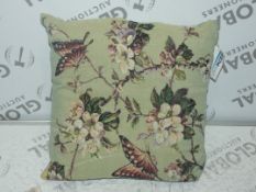 Lot to Contain 6 Cache Designs Floral Print Small Square Scatter Cushions In Mint Green RRP £20 Each