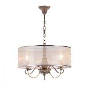 Lot To Contain 1X Boxed Maytoni Beige Wood House Cable Ceiling Light RRP£180.0(Viewings And
