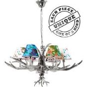 Boxed Kare Design Antler Flower 6 Branched Ceiling Light RRP £360 (Viewing or Appraisals Highly