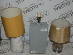 Lot To Contain 3 Assorted Designer Lamp Bases And Painted Lamps Combined RRP £125 (RET00206599) (