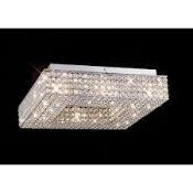 Lot To Contain 1X Boxed Piazza 8 Light Polished Chrome And Crystal Ceiling Light RRP£280.0 (Viewings