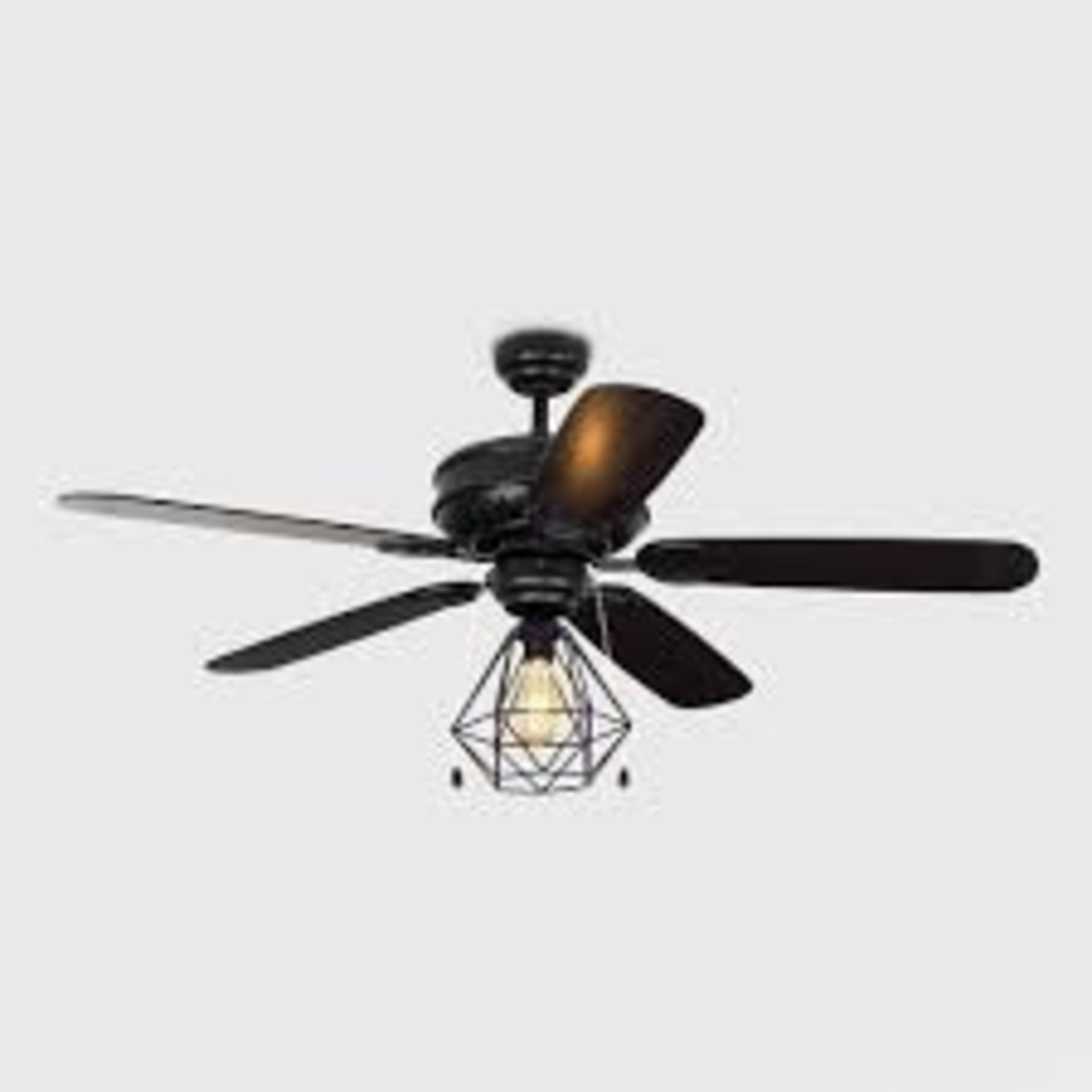 Boxed Evanston Black Steampunk 52Inch Ceiling Light Fan (Viewing/Appraisals Highly Recommended)