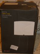 Boxed John Lewis and Partners Sabrina Chrome Finish Ceramic Table Lamp RRP £55 (2559966)(Viewing/