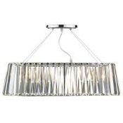 Boxed Secilia 3 Light Chrome Finish Crystal Bar Pendant RRP £195 (Public Viewing and Appraisals