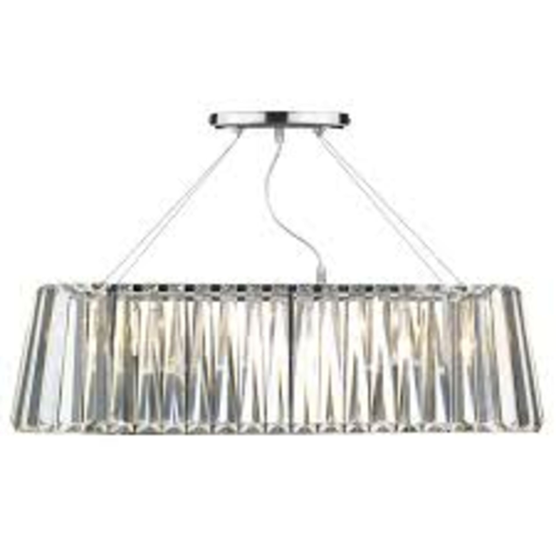 Boxed Secilia 3 Light Chrome Finish Crystal Bar Pendant RRP £195 (Public Viewing and Appraisals