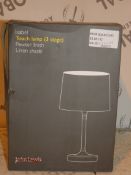 Boxed John Lewis and Partners Isobel Pewter Finish Linen Shade Touch Control Lamp RRP £60 (