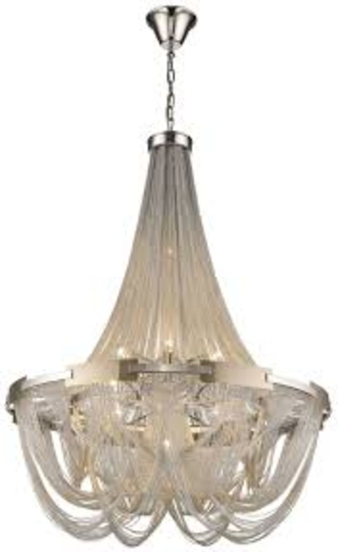 Boxed Designer Statement Collection Aluminium Chain Silver Ceiling Light RRP £400 (13822)(Public