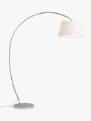 Boxed John Lewis And Partners Caris Chrome Finish Base Cotton Mix Shade Floor Lamp (Base Only) (