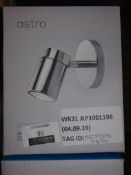 Boxed John Lewis and Partners Astro Como Single Polished Chrome Wall Light RRP £95 (2577590) (