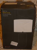 Boxed John Lewis and Partners Sabrina Chrome Finish Ceramic Table Lamp RRP £55 (2559966)(Viewing/