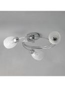 Boxed John Lewis and Partners Maya 3 Light Chrome Finish Frosted Glass Shade Ceiling Light Fitting